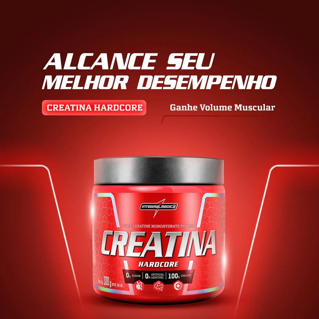 Creatina 100% Pura 300g Hardcore - Evolua Fit Hub